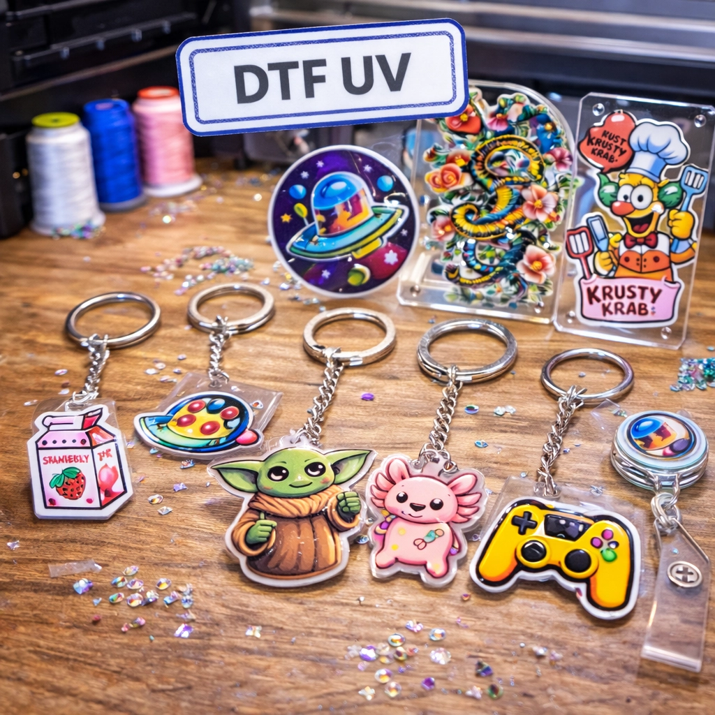 Llaveros con DTF UV