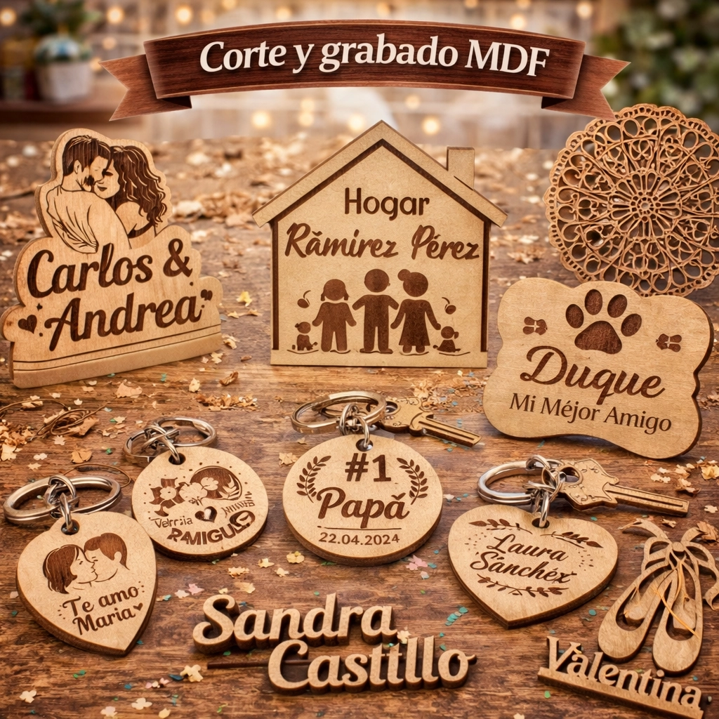 Productos con corte y grabado laser