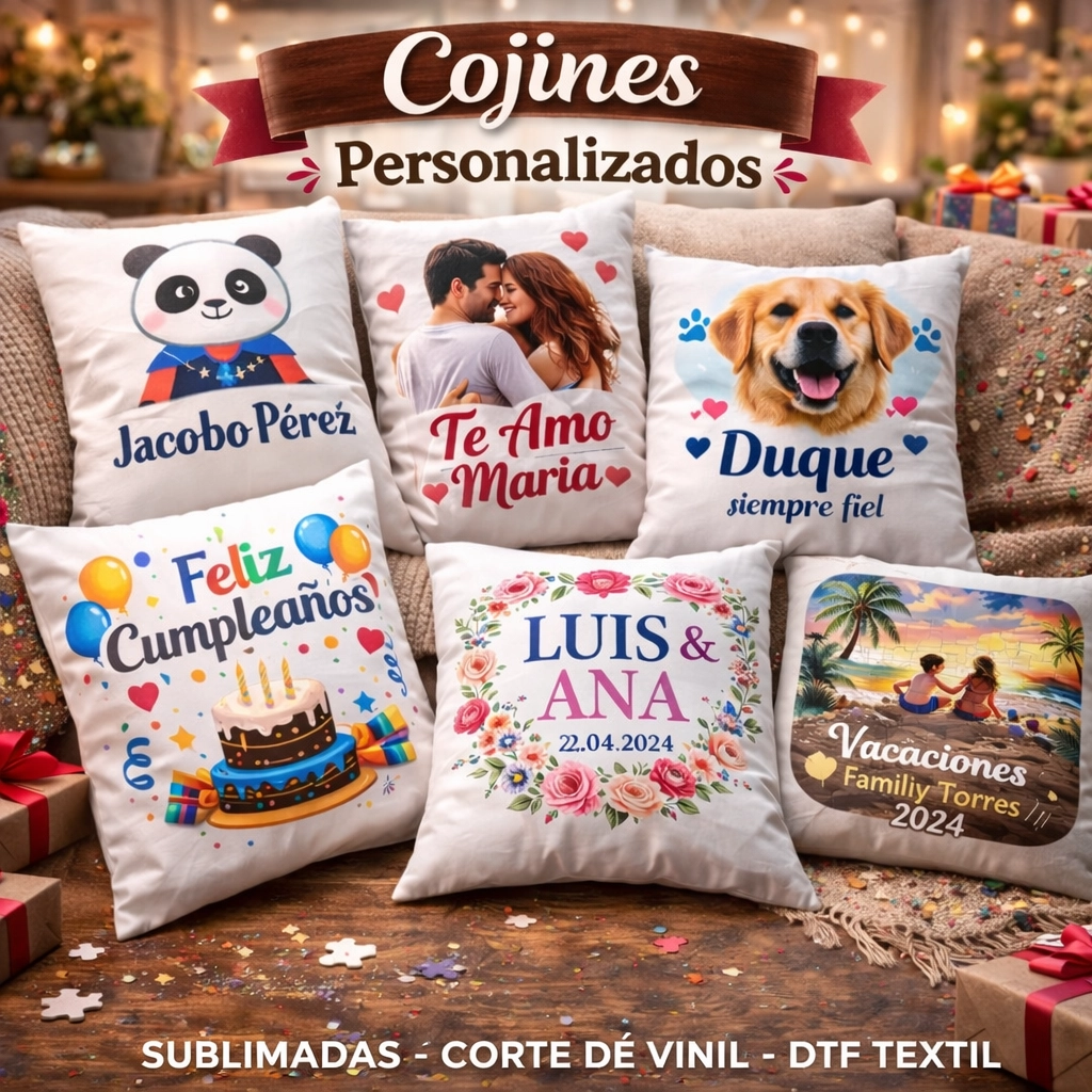 Cojines para regalos personalizados