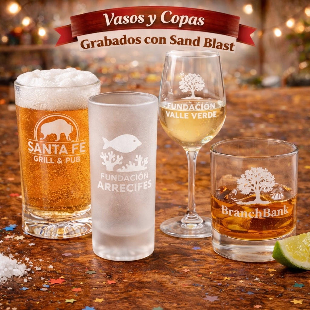 Vasos y copas con Sand Blast