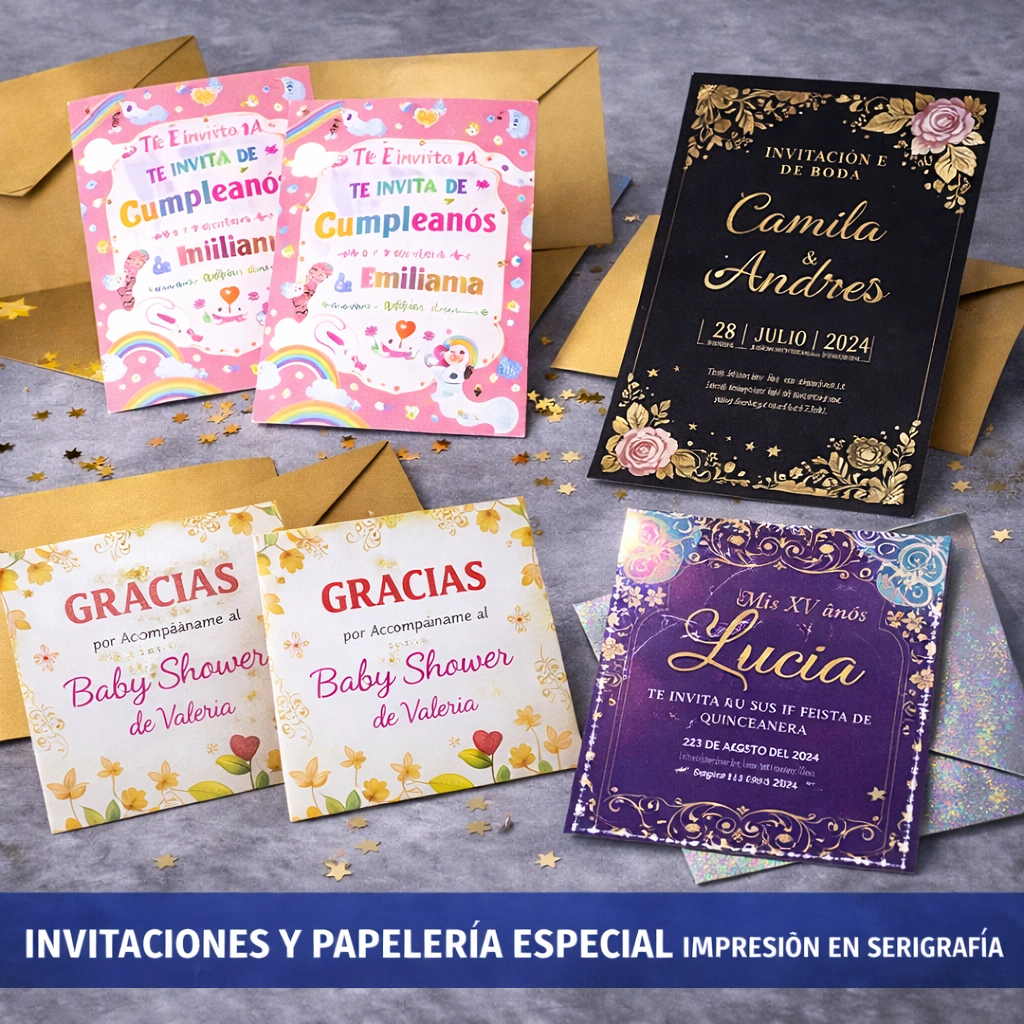 Invitaciones y papelería especial en serigrafía