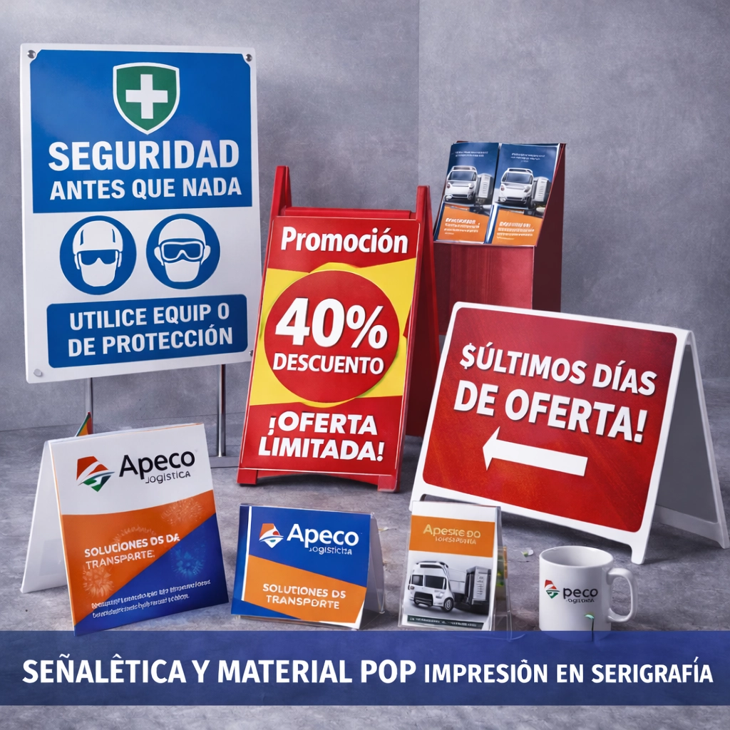 Señalética y material POP en serigrafía